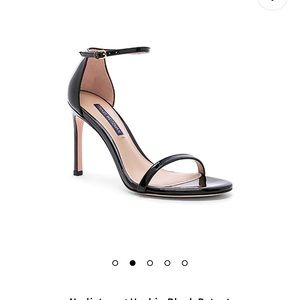 Stuart Weitzman Nudistsong Heel in Black Patent